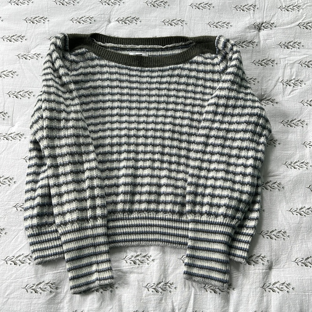 Green and Blue Striped Sweater